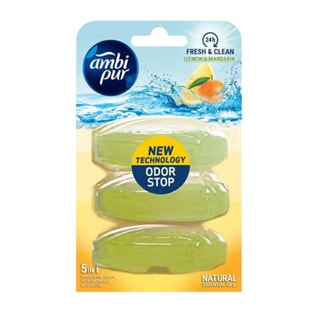 WC illatosító gél, utántöltő, 3x55 ml, AMBI PUR, citrom és mandarin